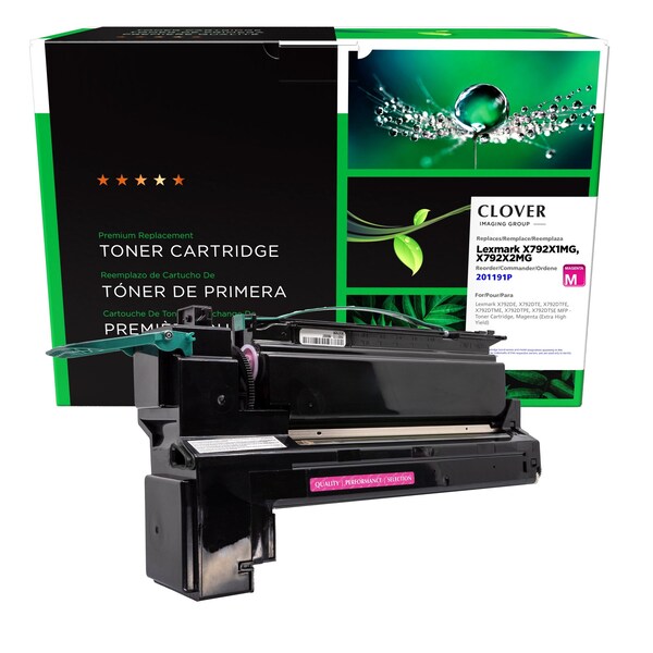 Cig Clover Imaging Remanufactured Extra High Yield Magenta Toner Cartridge for Lexmark X792 201191P - main